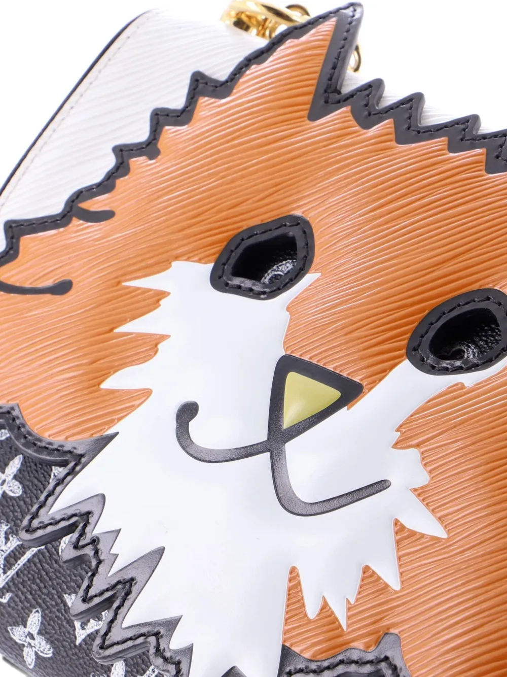 LOUIS VUITTON Pre-owned Orange Cat Limited Edition Grace Coddington Epi Leather And Catogram Canvas Shoulder Bag In Black