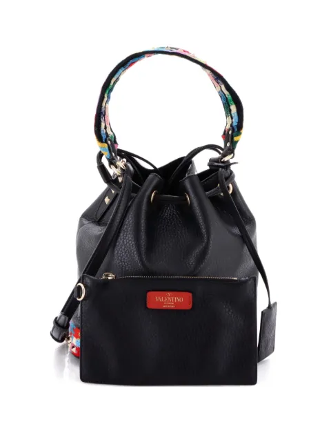 Valentino Garavani Pre-Owned Geo Leather with Embroidered Detail bucket bag