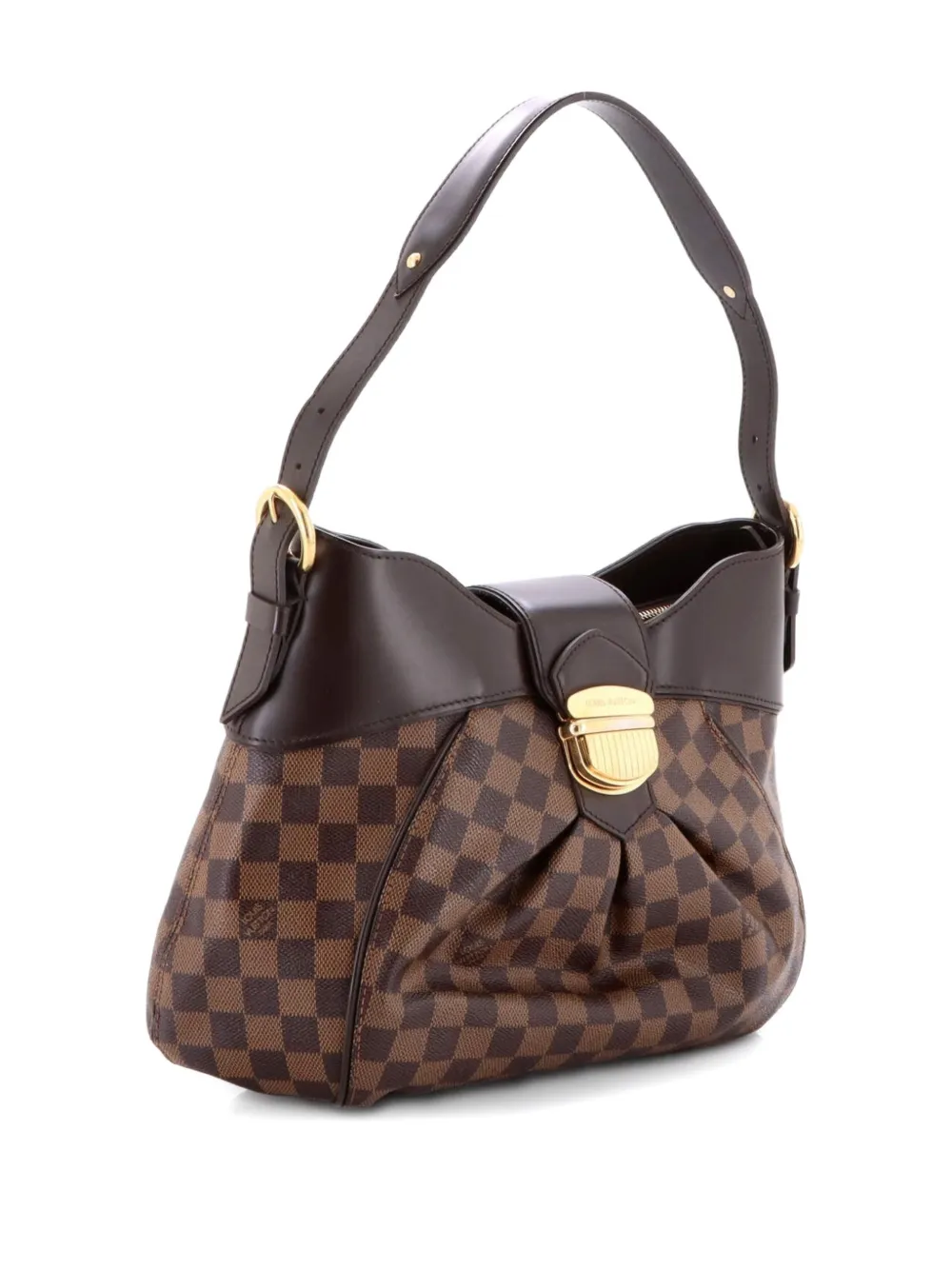 Pre-owned Louis Vuitton Sistina Handbag Damier Mm Hobo Bag In Brown