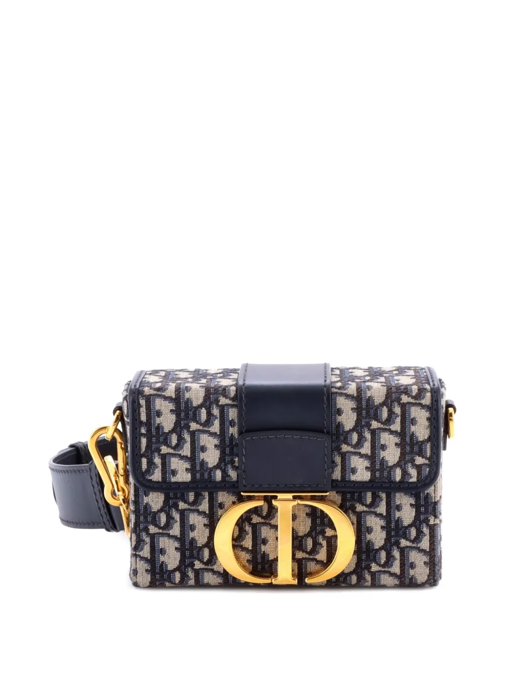 Click to view more detailed imagery on our partner's website Pre-owned Dior 30 Montaigne Box Bag Oblique Canvas Crossbody Bag In Blue
