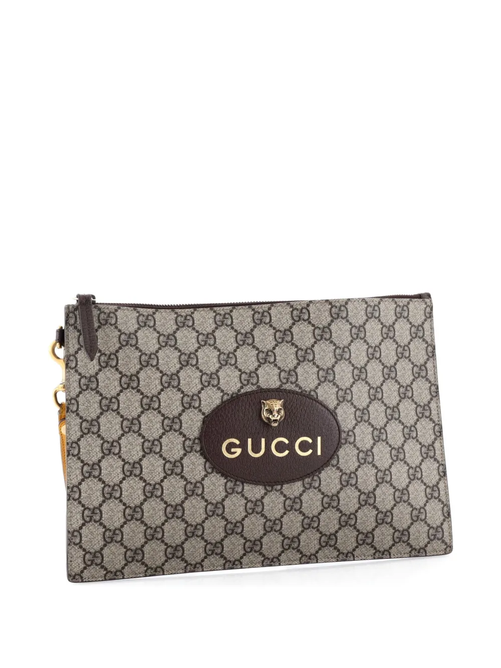 Click to view more detailed imagery on our partner's website Pre-owned Gucci Neo Vintage Wristlet Pouch Gg Coated Canvas Clutch Bag In Brown