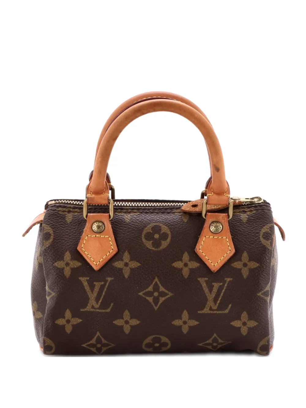 Pre-owned Louis Vuitton Speedy Mini Hl Handbag Monogram Canvas Satchel In Brown