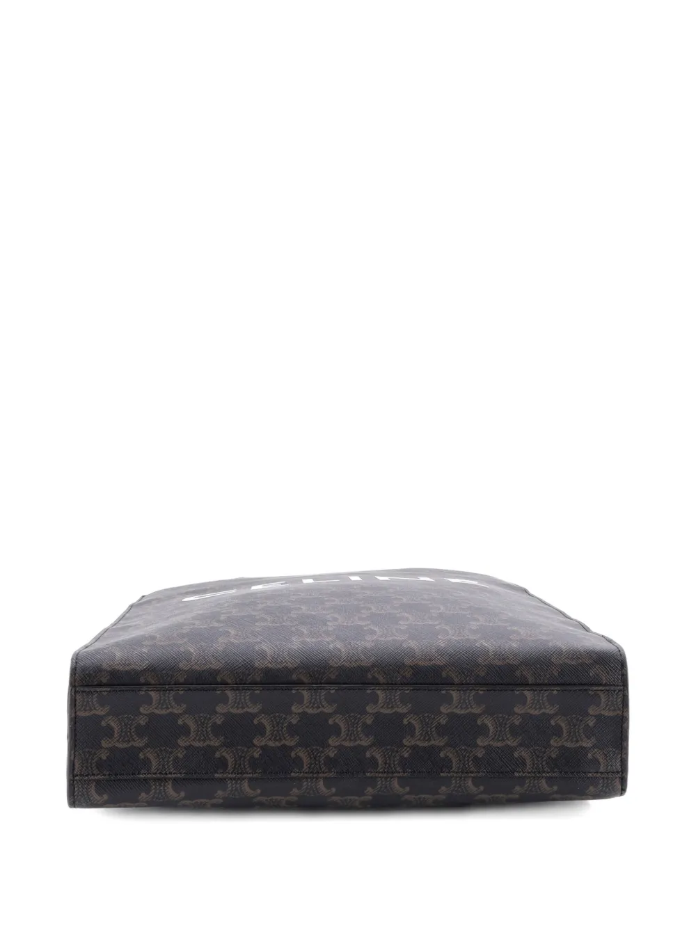 CELINE Pre-owned Vertical Cabas Triomphe Coated Canvas Medium Tote Bag In Brown