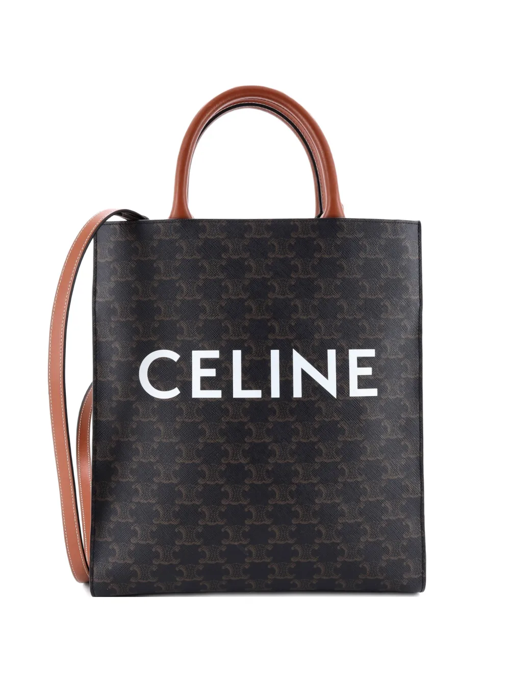 Celine Pre-Owned Vertical Cabas Triomphe Coated Canvas Medium tote bag | Brown | Image 1