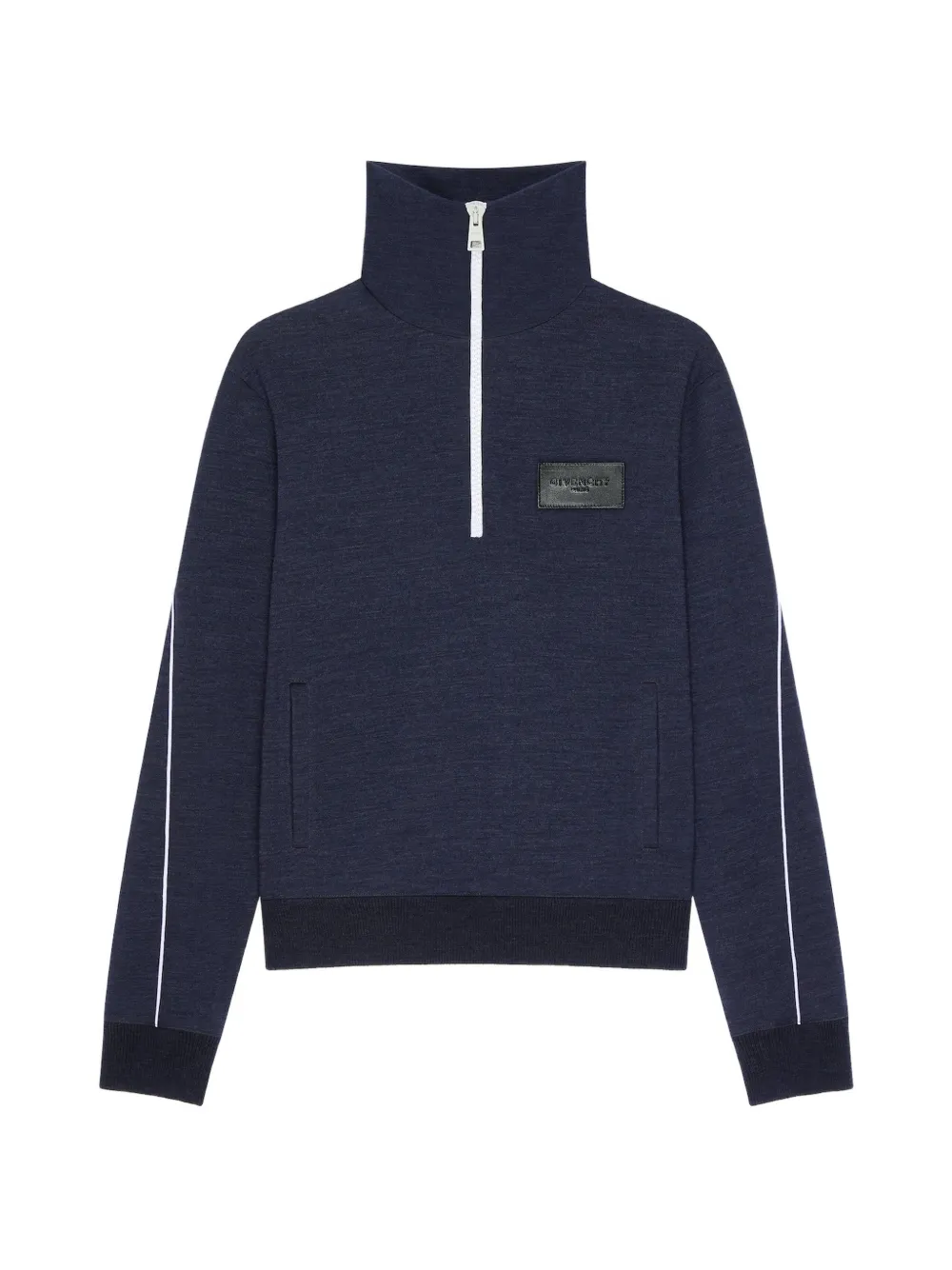 Givenchy Wollen sweater met Paris-patch en rits Blauw