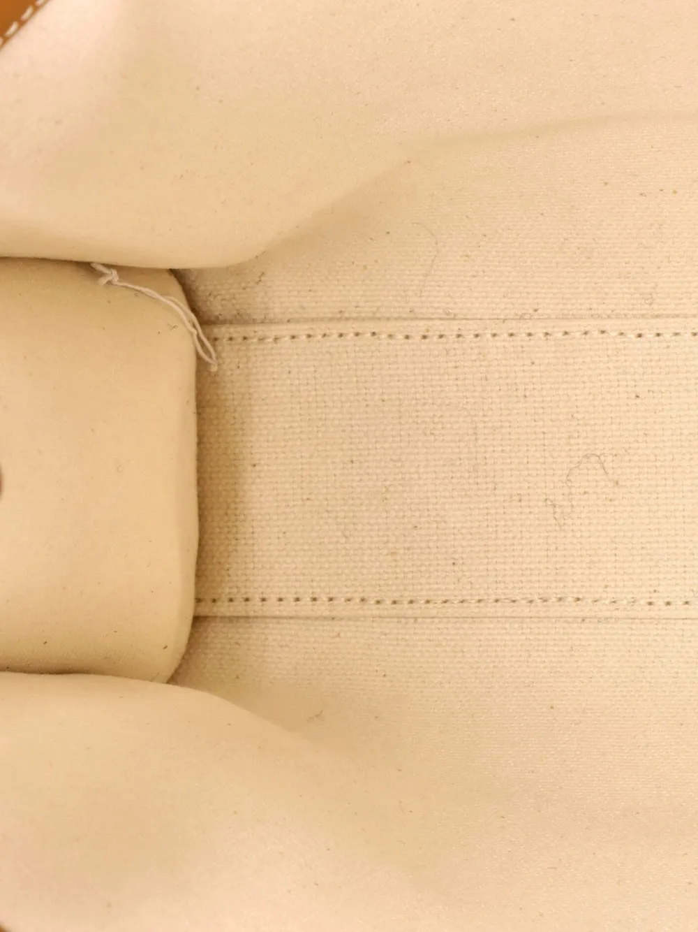 Pre-owned Celine Vertical Cabas Canvas With Leather Small Tote Bag In Neutral