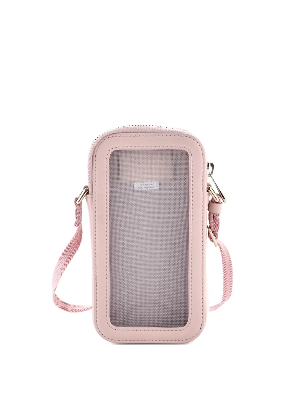 Pre-owned Dior Zip Phone Holder Printed Canvas And Leather Crossbody Bag In Pink