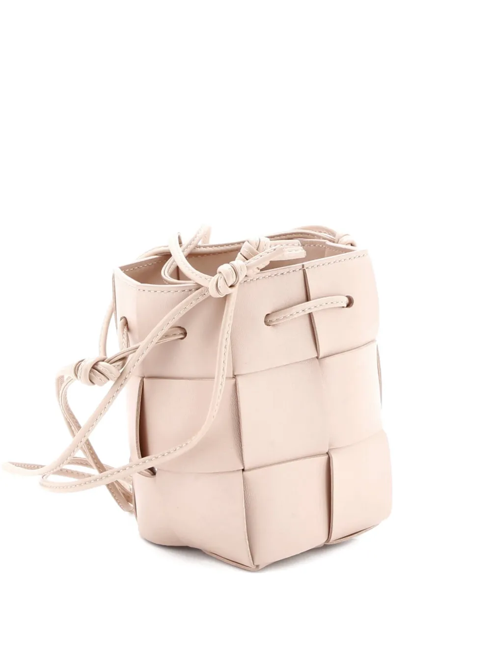 Click to view more detailed imagery on our partner's website Pre-owned Bottega Veneta Cassette Maxi Intrecciato Leather Mini Bucket Bag In Pink