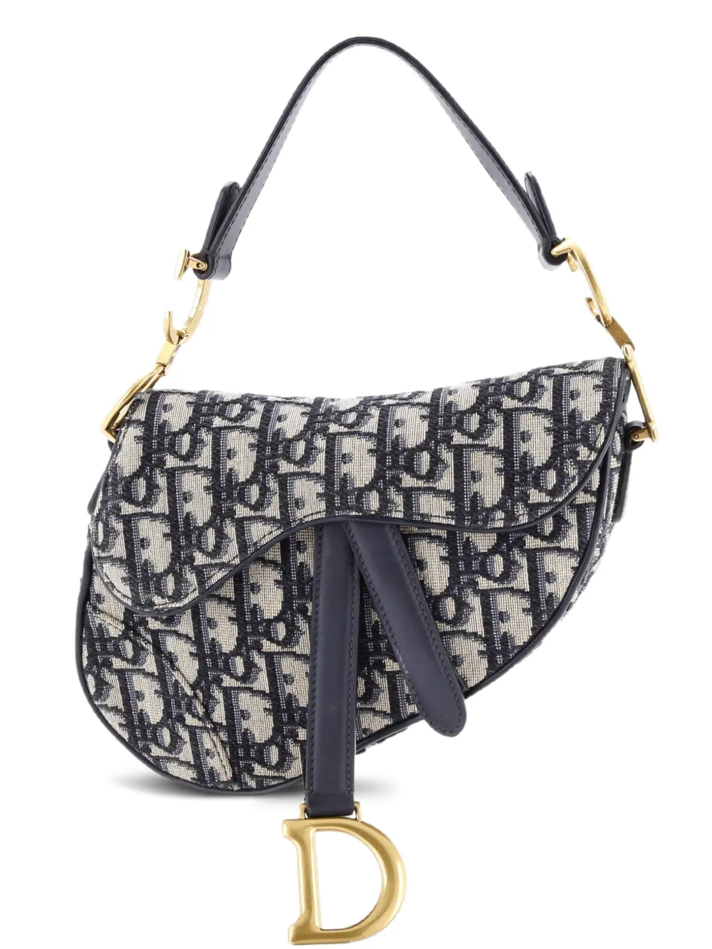 Christian Dior Pre-Owned Saddle Handbag Oblique Canvas Mini shoulder bag - Blu