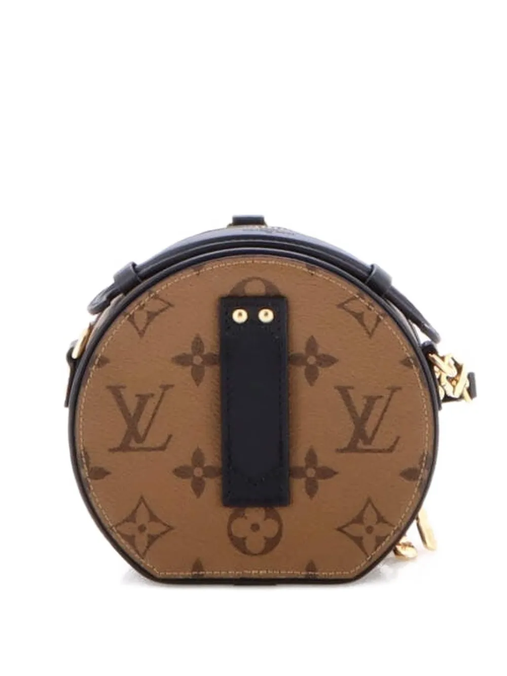 Pre-owned Louis Vuitton Mini Boite Chapeau Bag Reverse Monogram Canvas Crossbody Bag In Brown