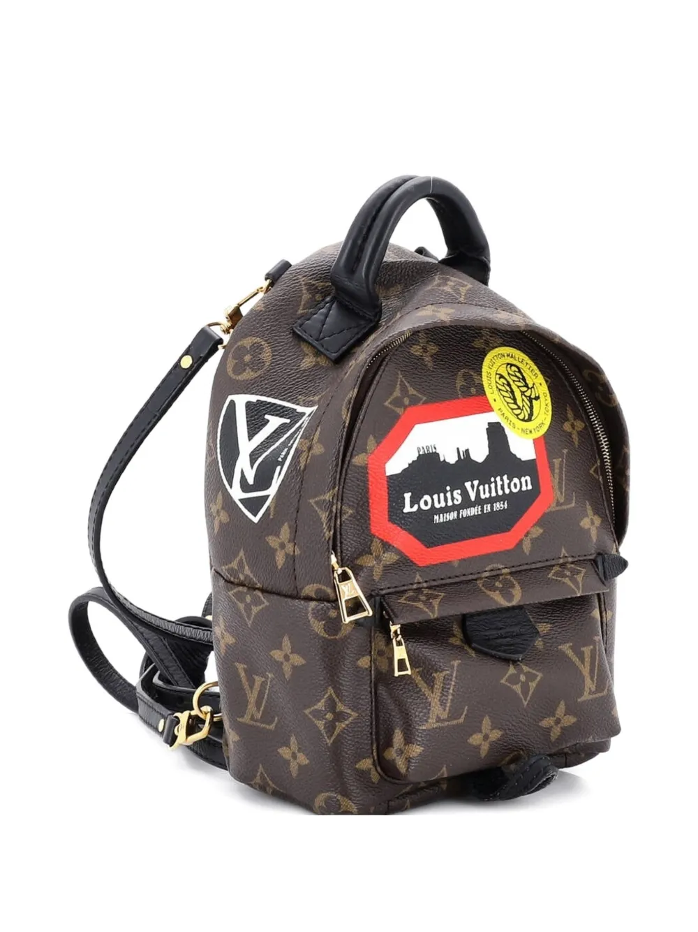 LOUIS VUITTON Pre-owned Palm Springs Limited Edition World Tour Monogram Canvas Mini Backpack In Brown