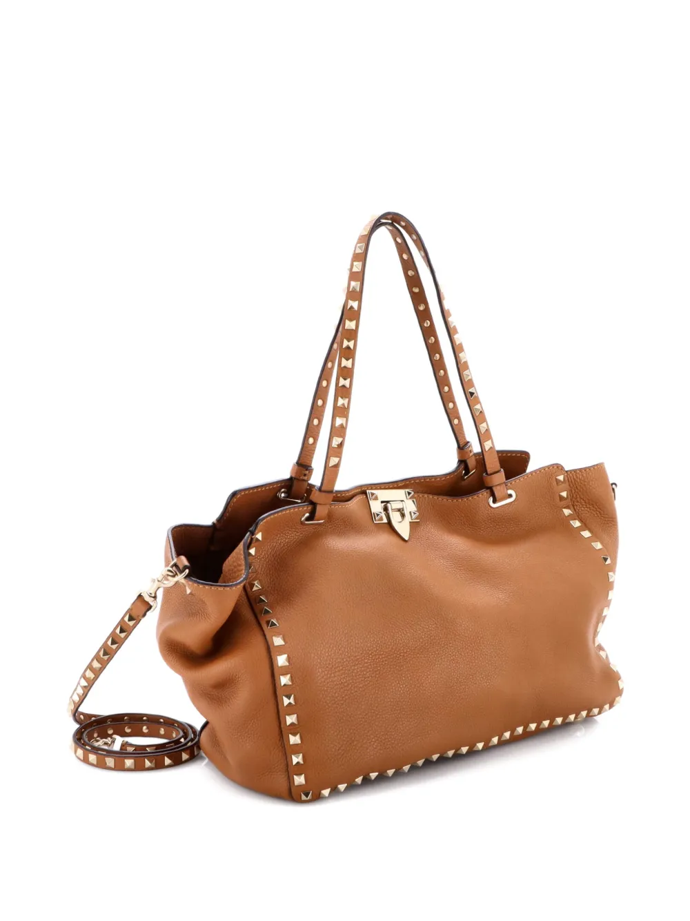 Rockstud Pebbled Leather Medium Tote Bag