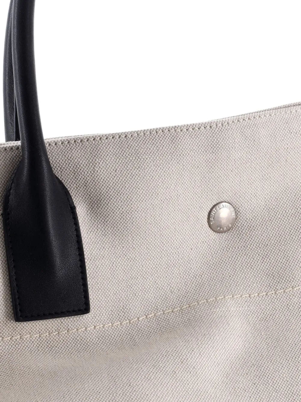 SAINT LAURENT Pre-owned Rive Gauche Shopper Canvas Maxi Tote Bag In Neutral