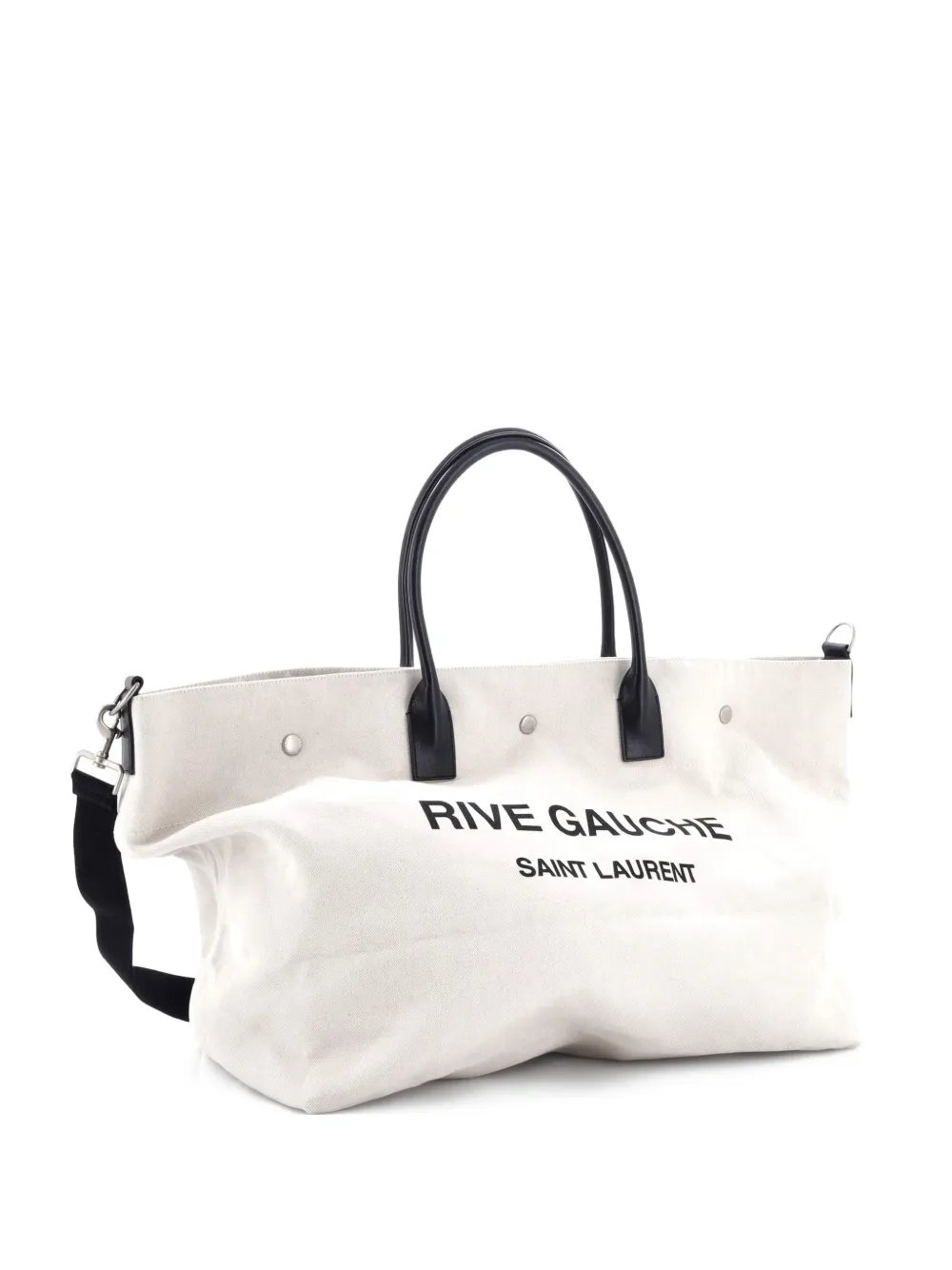 Saint Laurent Pre-Owned Rive Gauche Shopper Canvas Maxi tote bag | Neutrals | Image 1