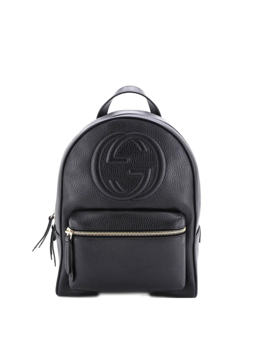 Pre-owned Gucci Soho Chain Leather Backpack In Black