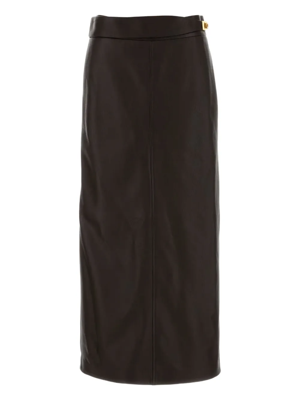 Ferragamo Leather Maxi Skirt In Brown