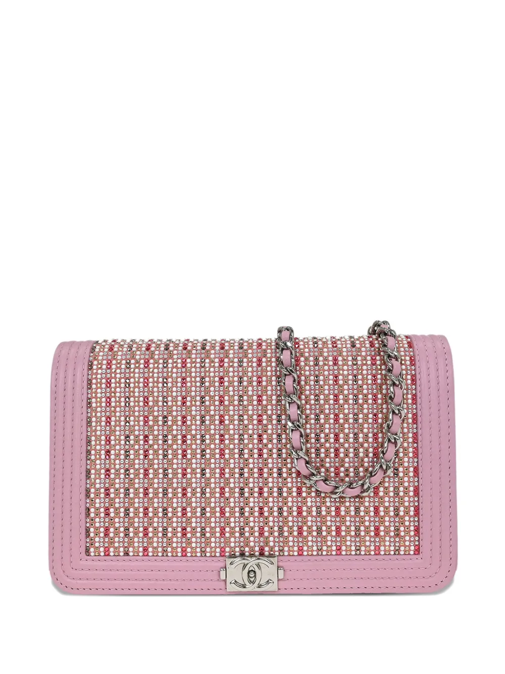 CHANEL Pre-Owned Borsa a spalla con strass 2017 - Rosa