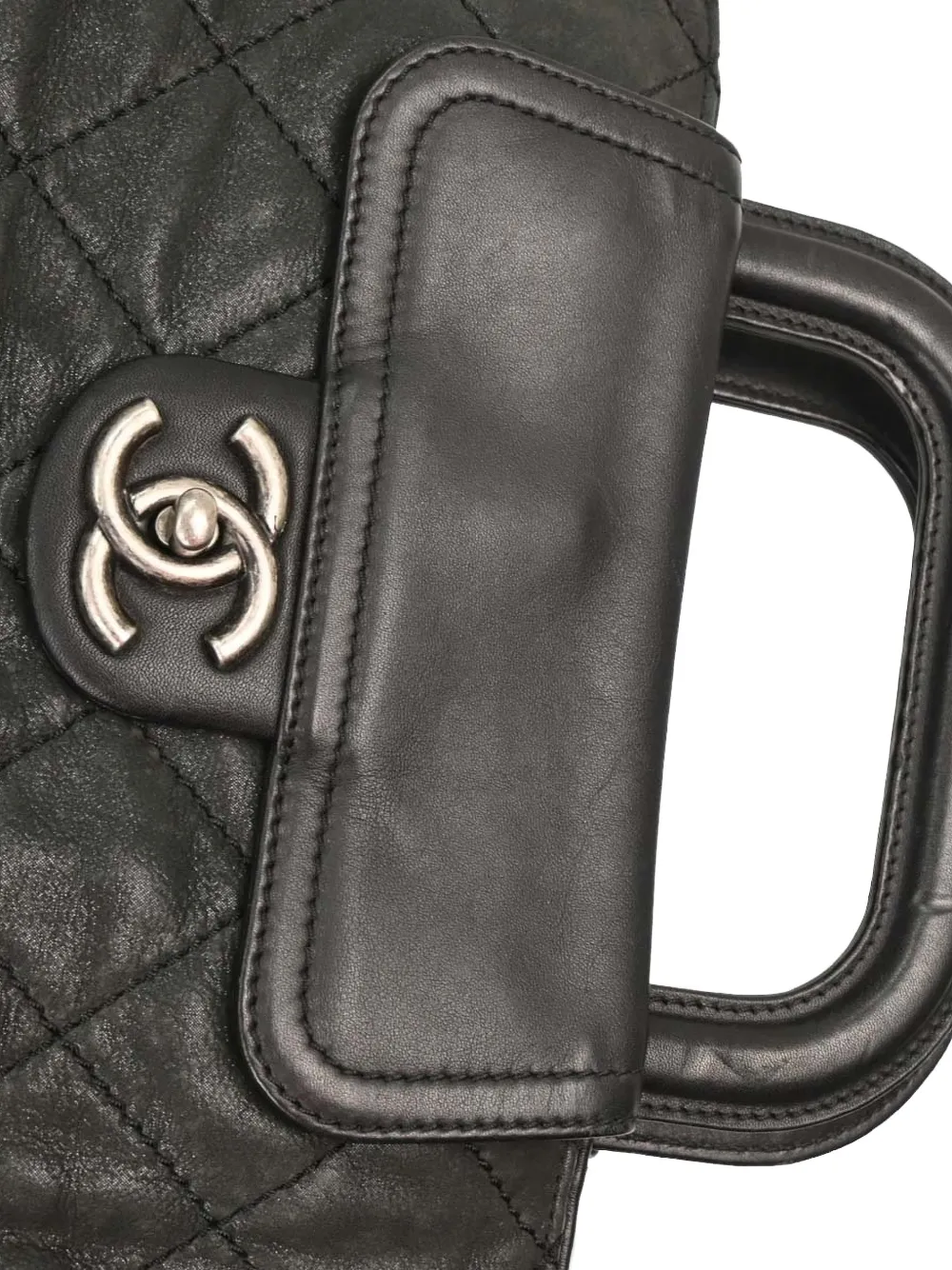 CHANEL Pre-owned 2011 The Mix Shopping Iridescent Quilted Tote Bag In Black