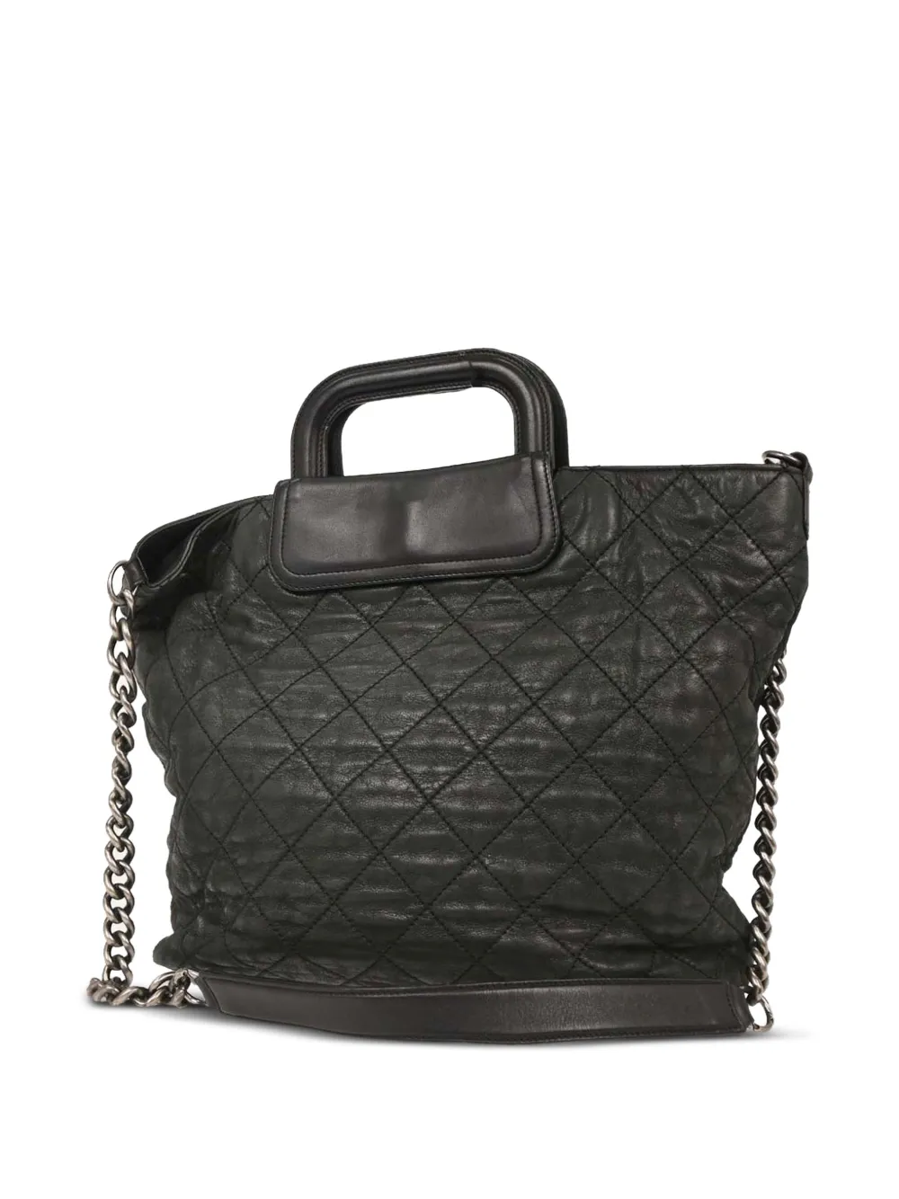 CHANEL Pre-owned 2011 The Mix Shopping Iridescent Quilted Tote Bag In Black