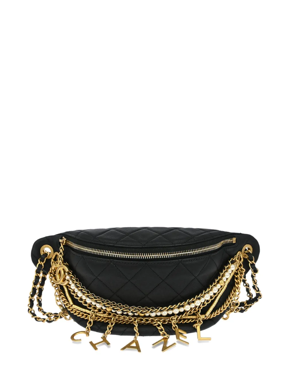 CHANEL Pre-Owned Borsa a spalla trapuntata con catena 2019 - Nero