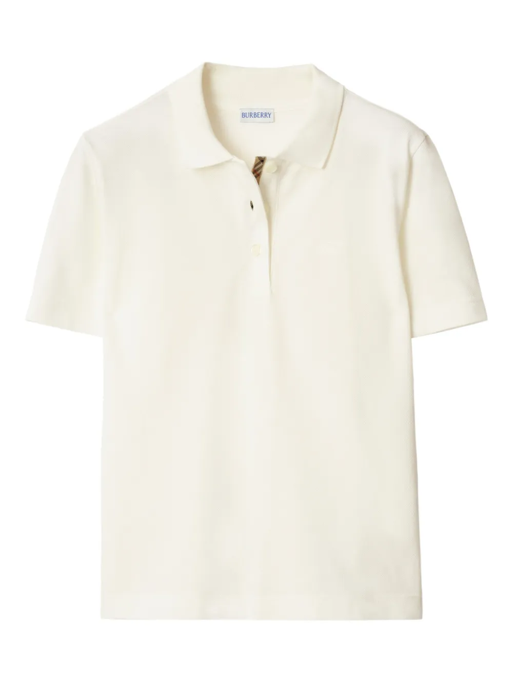 Burberry Polo con ricamo - Bianco