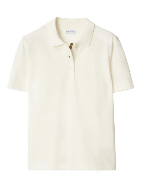 Burberry logo-embroidered polo top