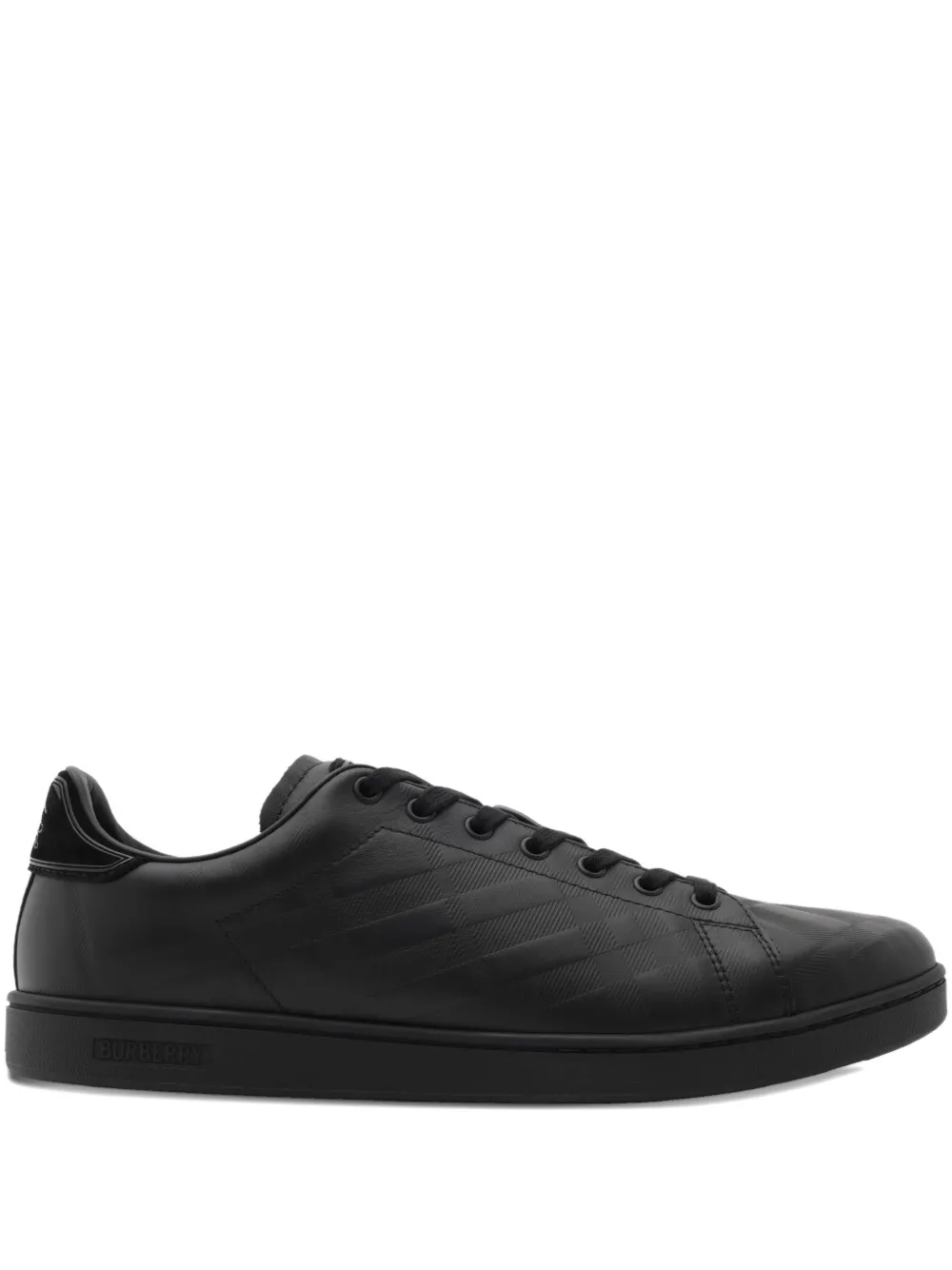 Burberry embossed-check leather sneakers | Black | Image 1