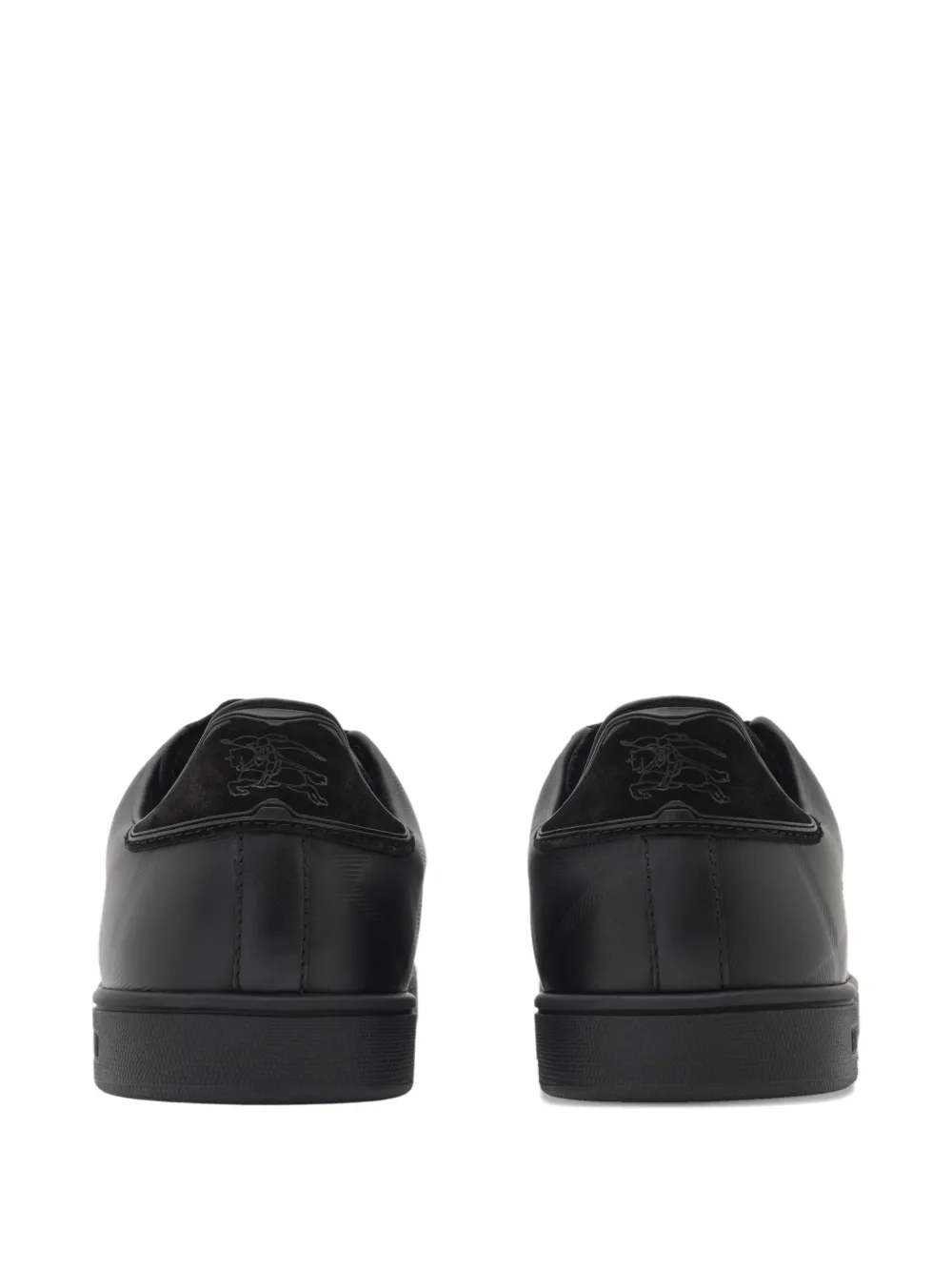 Burberry embossed-check leather sneakers Zwart