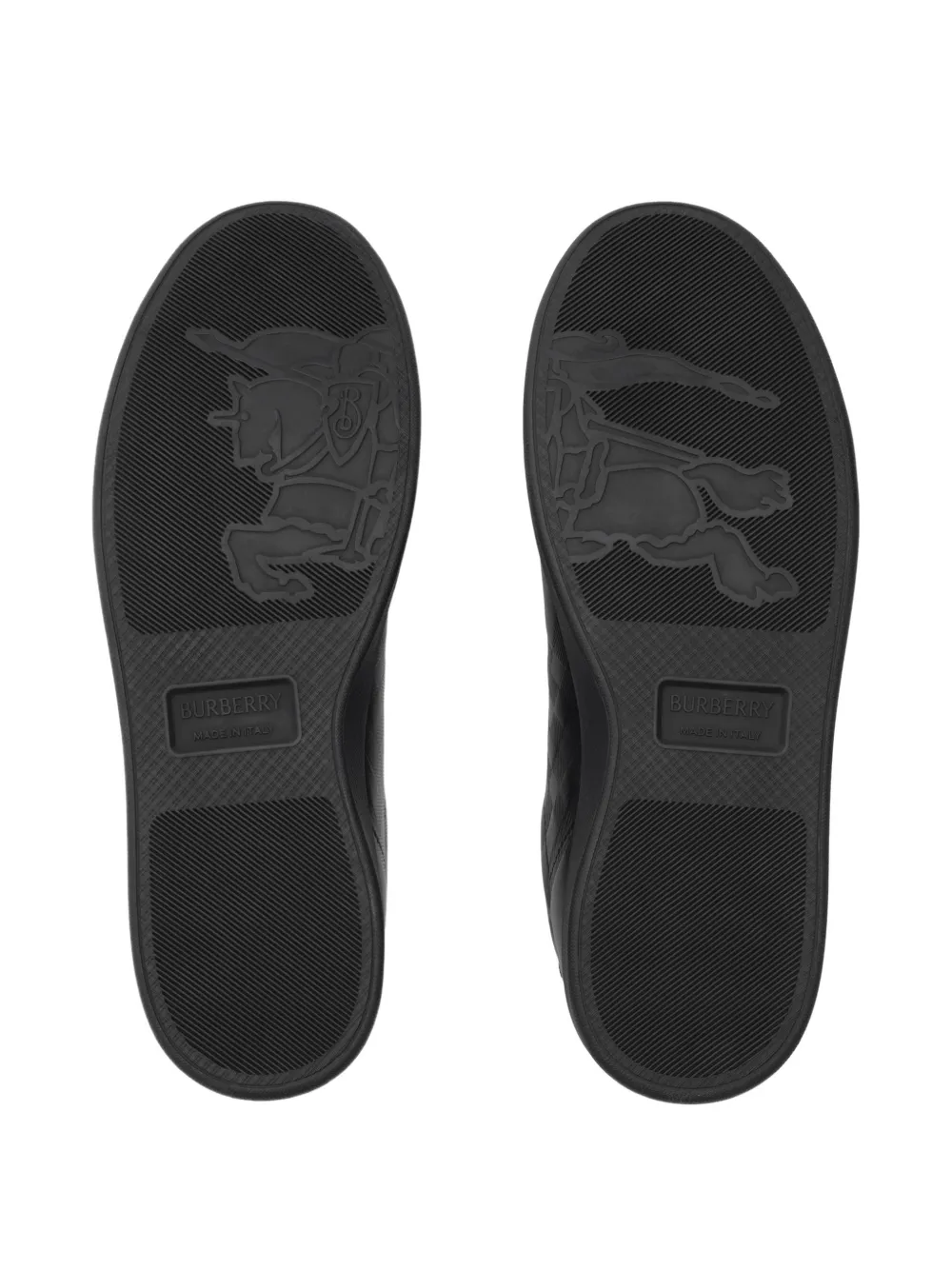 Burberry embossed-check leather sneakers Zwart