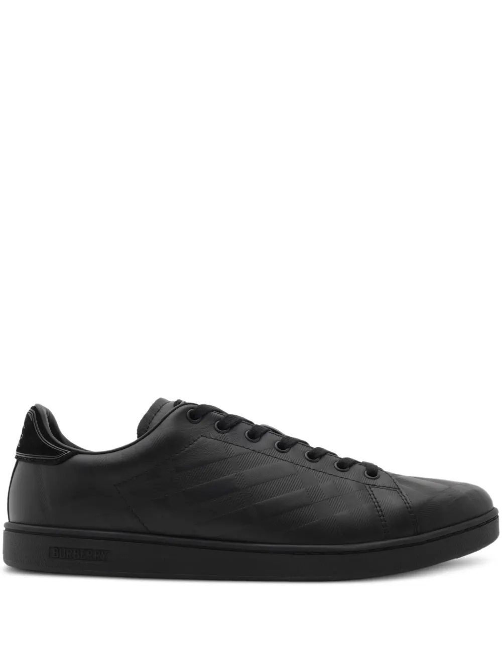 Burberry embossed-check leather sneakers | Black | Image 1