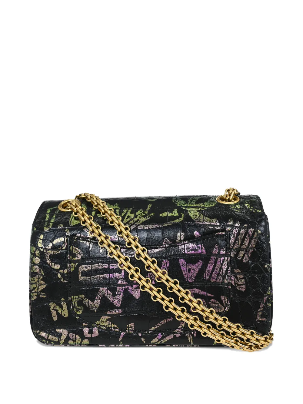 CHANEL Pre-Owned 2019 Mademoiselle Lock graffiti schoudertas - Zwart