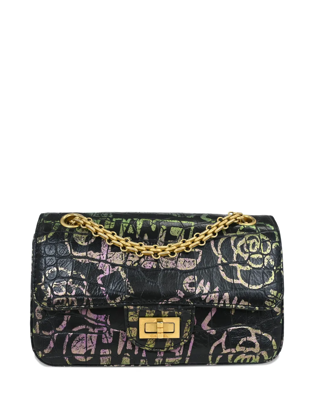 CHANEL Pre-Owned Borsa a spalla Mademoiselle Lock graffiti 2019 - Nero