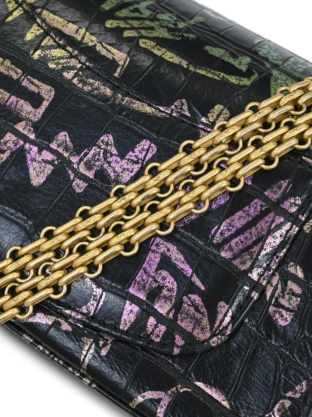 2019 Mademoiselle Lock Graffiti Shoulder Bag