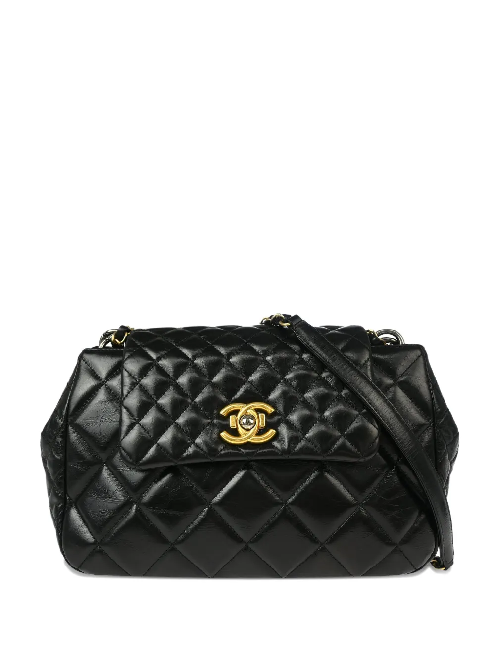 CHANEL Pre-Owned Borsa a spalla Daily Walk Accordion Flap anni '15-'16 - Nero