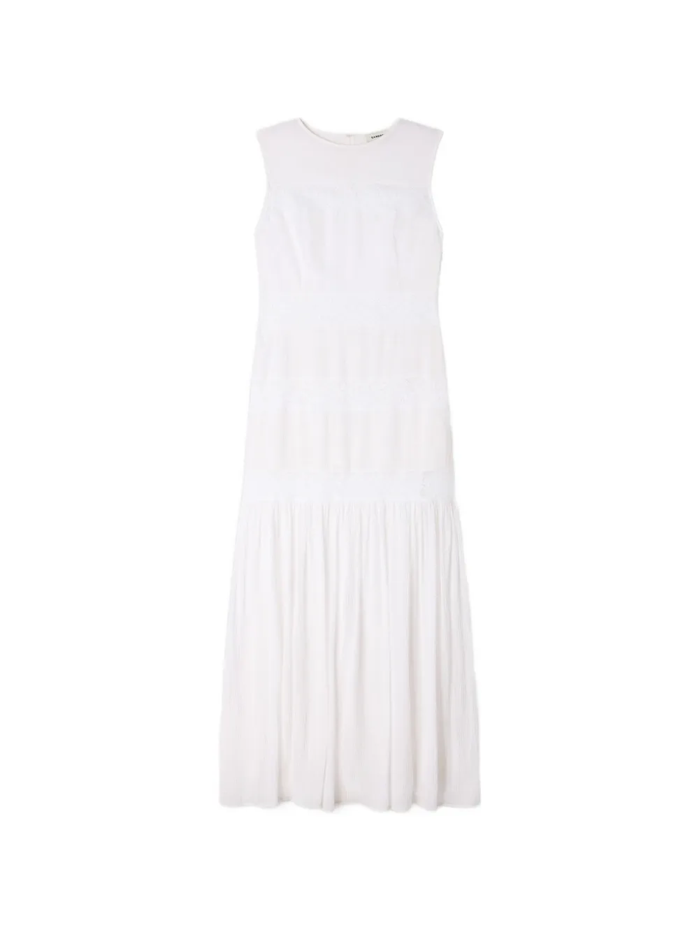 SANDRO lace-band tiered maxi dress - Bianco