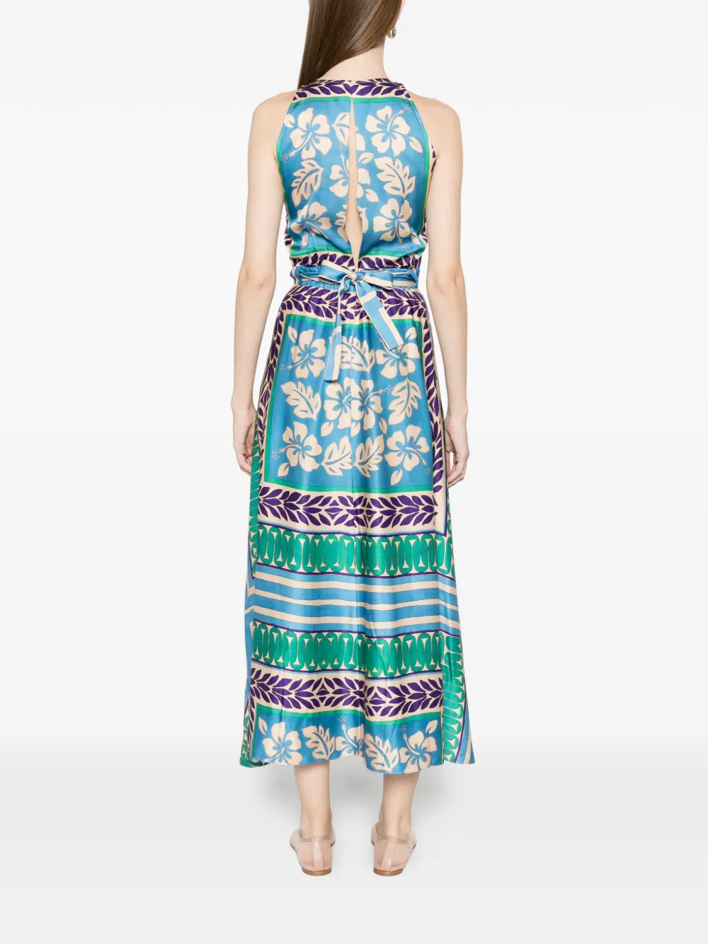 SANDRO Maxi-jurk met bloemenprint Blauw