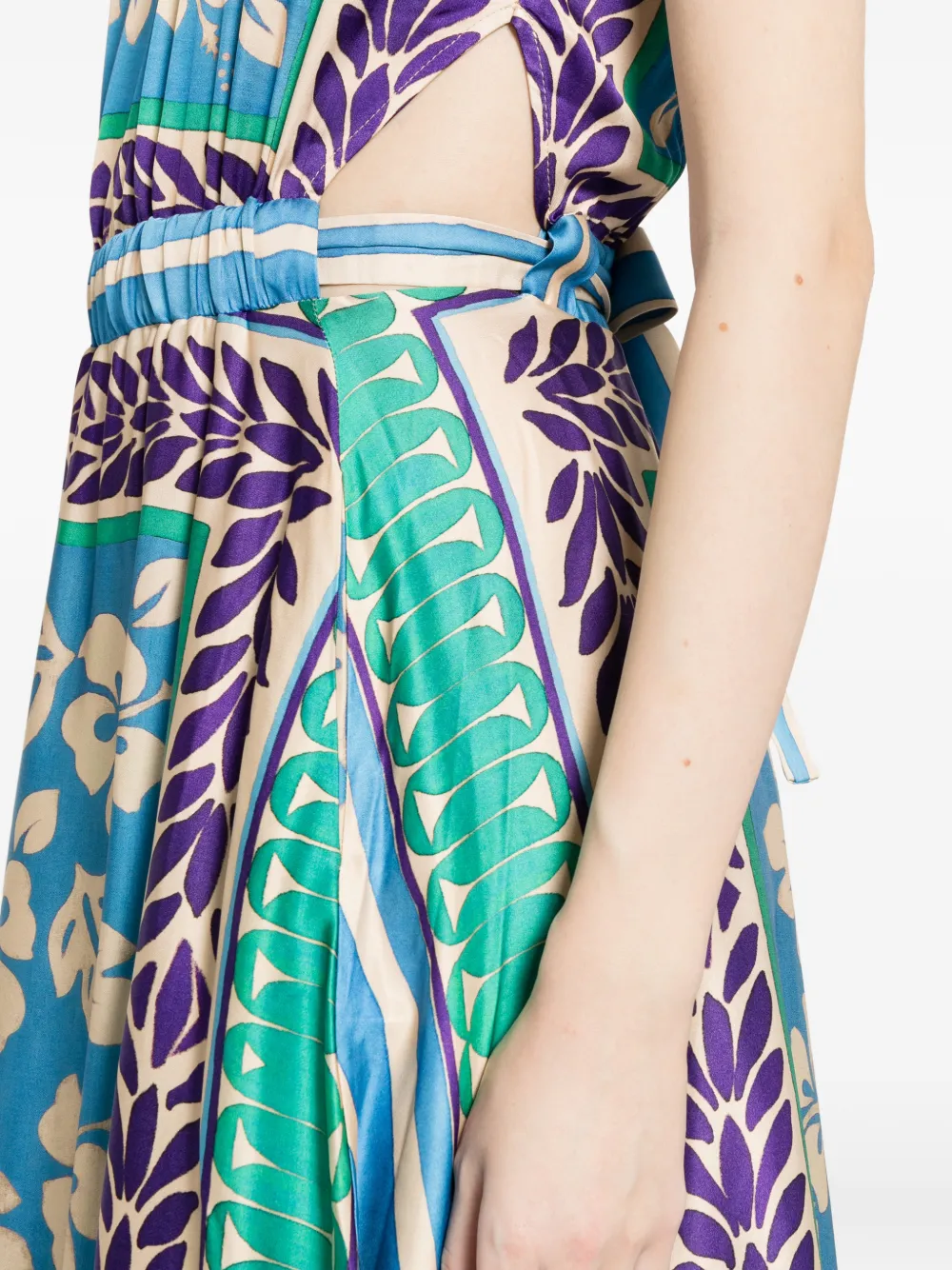 SANDRO Maxi-jurk met bloemenprint Blauw
