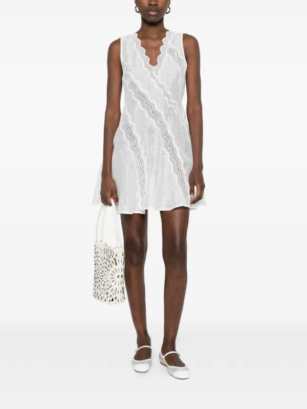 SANDRO lace-band Mini Dress | White | FARFETCH JO SANDRO lace-band Mini Dress | White | FARFETCH JO