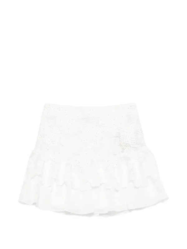 SANDRO Mini Guipure Skirt | White | FARFETCH