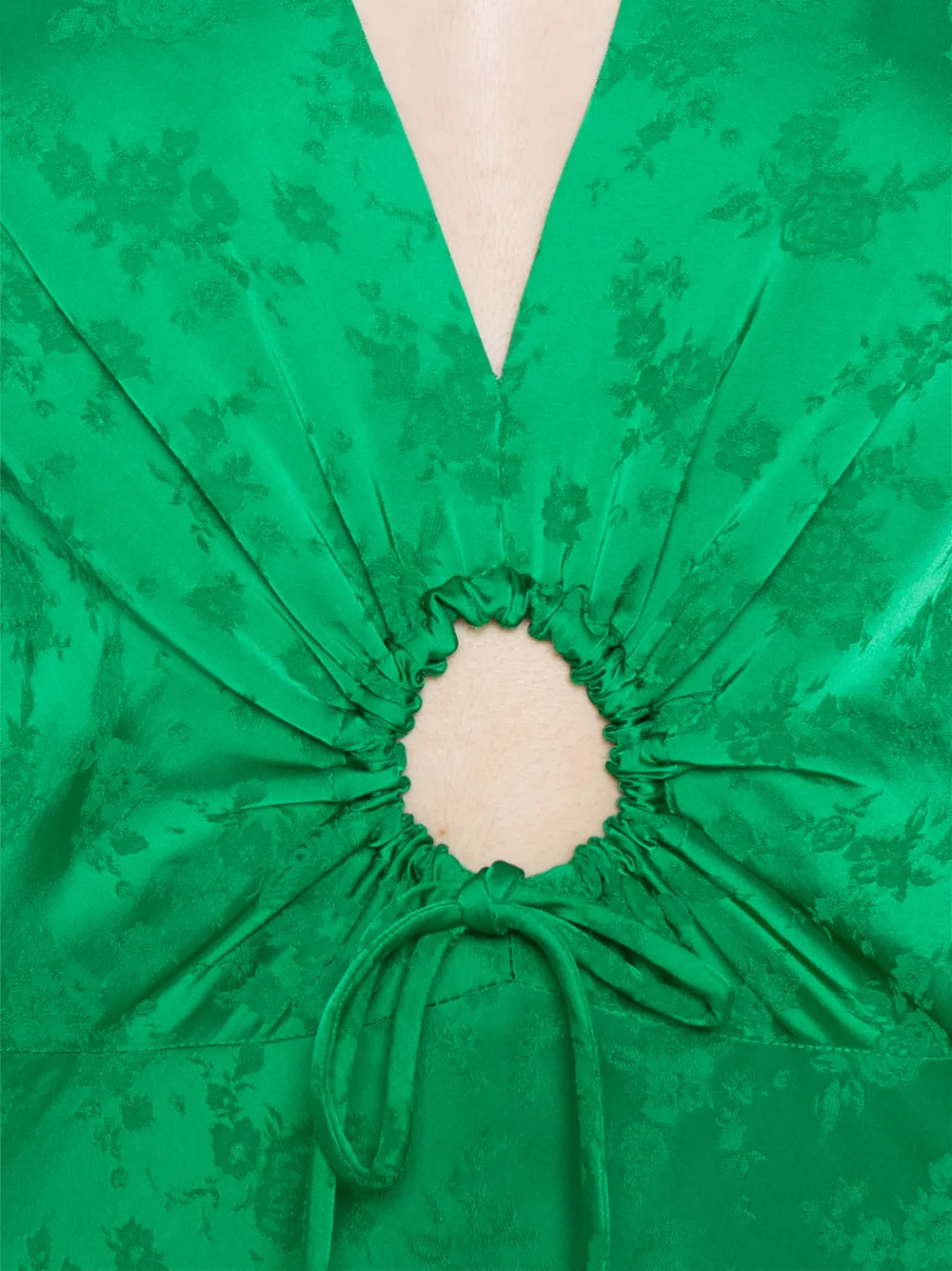 SANDRO Jurk met bloemenprint en gestrikt detail Groen