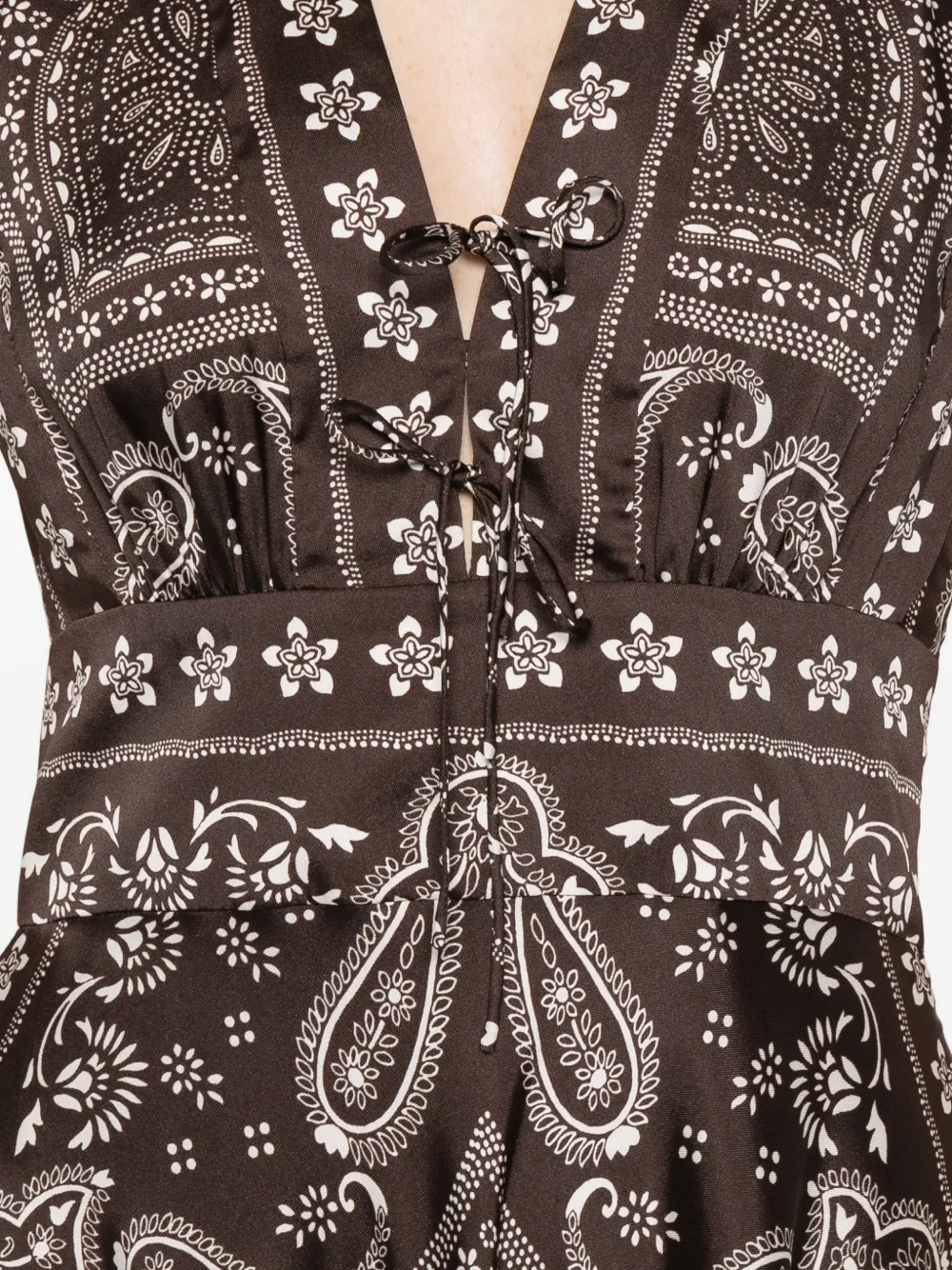 SANDRO Midi-jurk met V-hals Bruin