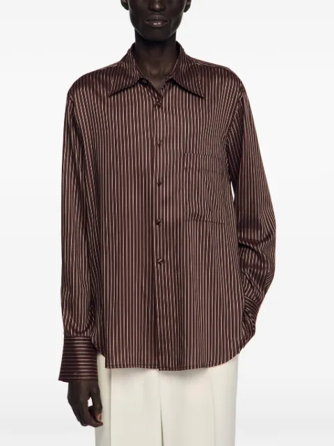 SANDRO striped pocket shirt