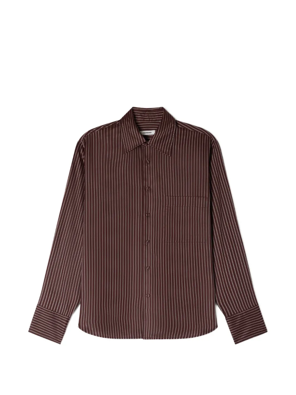 SANDRO striped pocket shirt - Marrone
