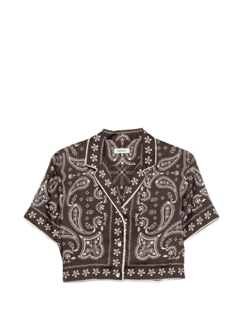 SANDRO paisley-print cropped shirt