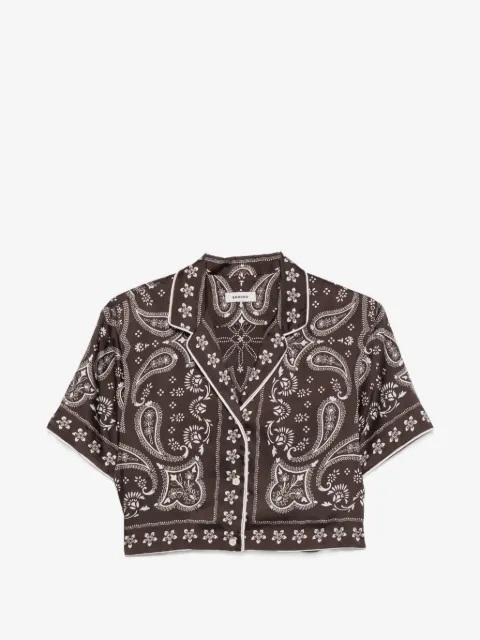 SANDRO cropped bandana print shirt