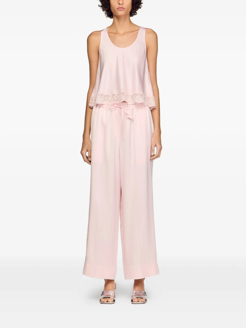  Sandro Lace-band Tank Top - Pink 