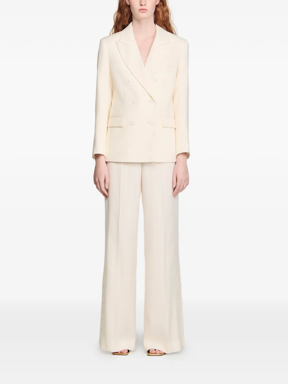  Sandro Double-breasted Blazer - Neutrals 