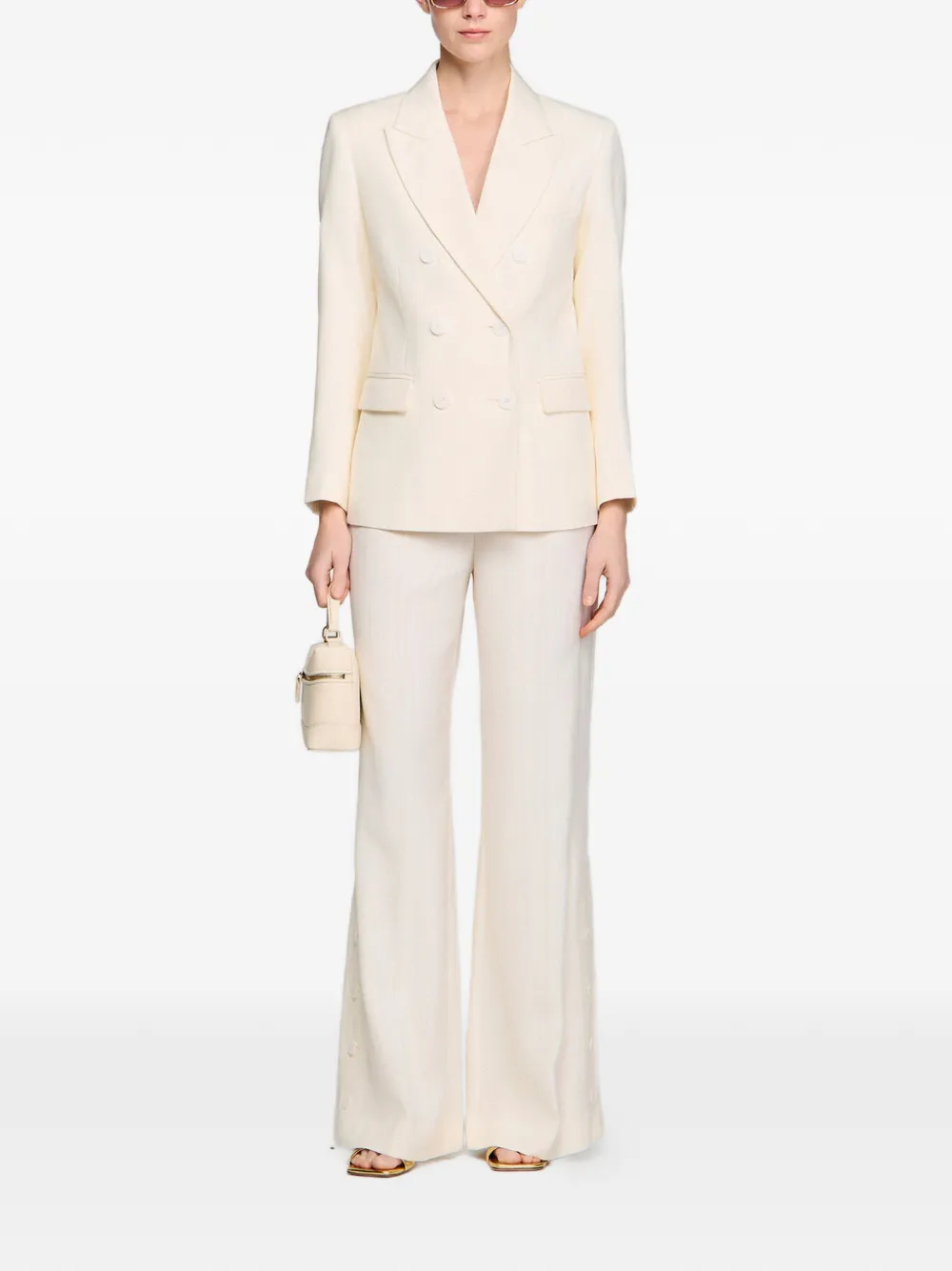 Sandro Blazer Con Doble Botonadura - Neutro 