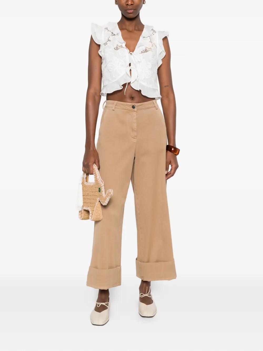  Sandro Ruffled-detail Blouse - White 