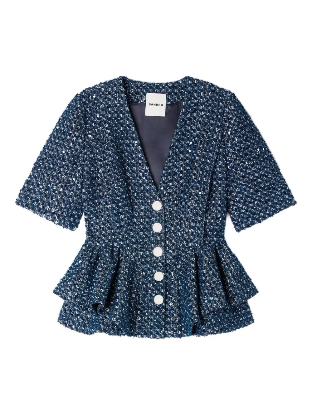 SANDRO Blazer con paillettes - Blu